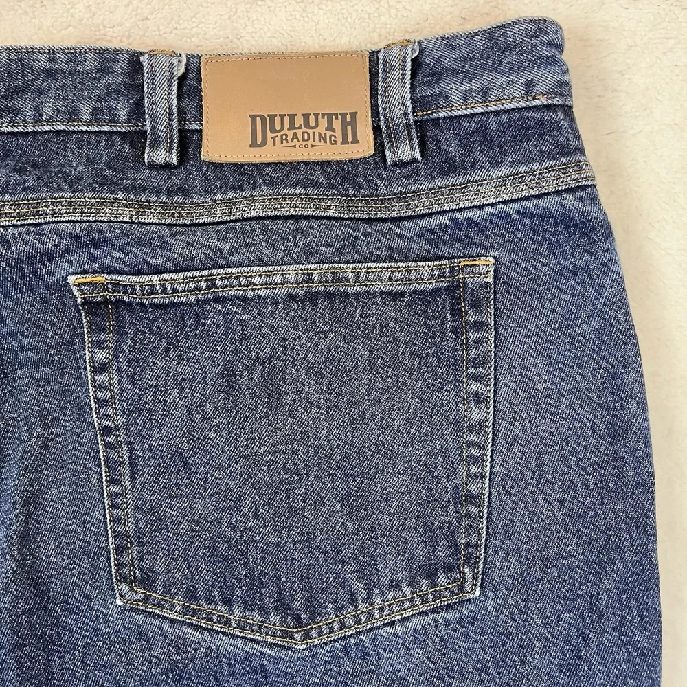 Duluth Trading Co Ballroom Jeans Men's Size 48x32 Blue Denim Straight‎ Leg
